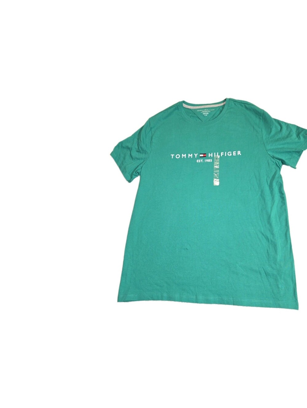 Tommy Hilfiger NWT Mens S Large Embroidered Chest Logo Green 💯 cotton Preppy